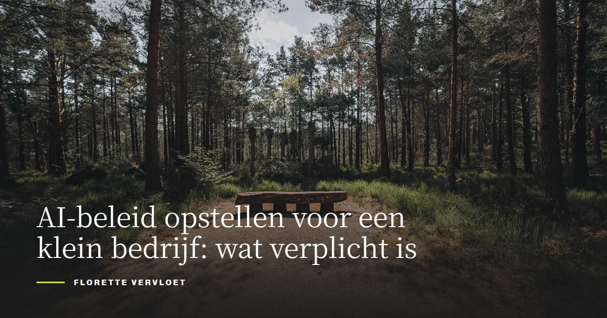AI-beleid opstellen voor een klein bedrijf: wat verplicht is